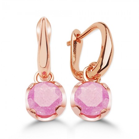 925 Ayar Gümüş Rose Kaplama Küpe - Tesbihane