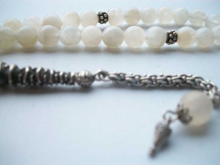 925 Ayar Gümüş Şifalı Aytaşı Doğaltaş Tesbih (JKRWCN12) - Tesbihane