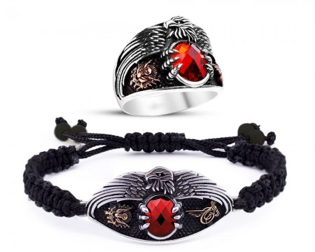 925 Ayar Gümüş Son İmparator Yüzük Ve Bileklik Kombini - Tesbihane