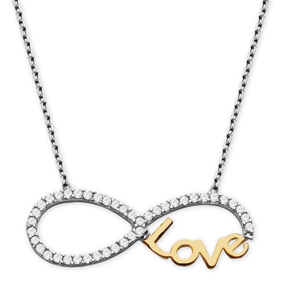 925 Ayar Gümüş Sonsuz Love Kolye (Model-2) - 1
