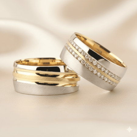 Su Yolu Tasarım 925 Ayar Gümüş Çift Alyans - Tesbihane