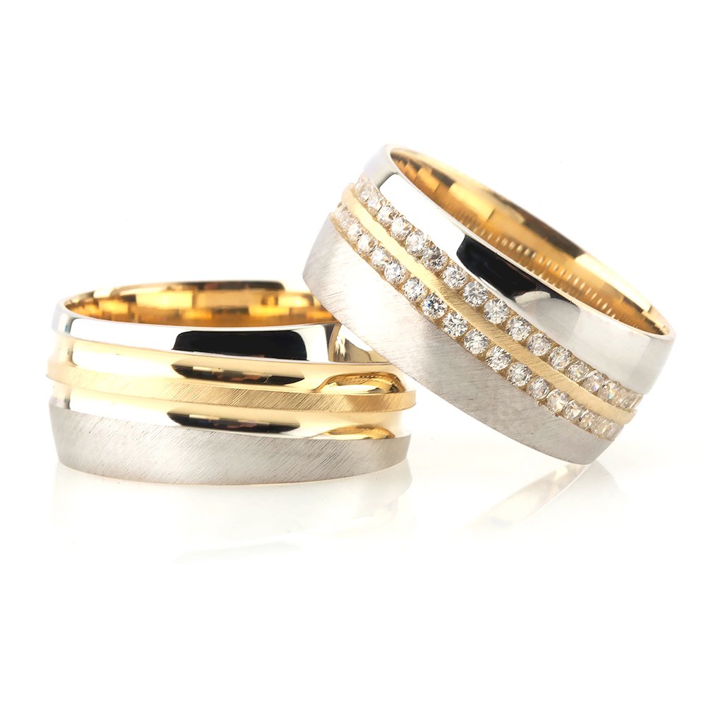 Su Yolu Tasarım 925 Ayar Gümüş Çift Alyans - 2