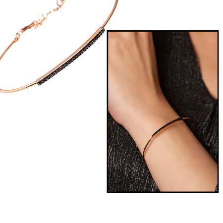 Tek Sıra Zirkon Taşlı 925 Ayar Gümüş Bayan Bileklik - Tesbihane