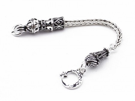 Ayyıldız Motifli 925 Ayar Gümüş Püskül - Tesbihane