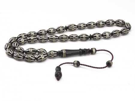 925 Ayar Gümüş ve Mine İşlemeli Kuka Tesbih - Tesbihane