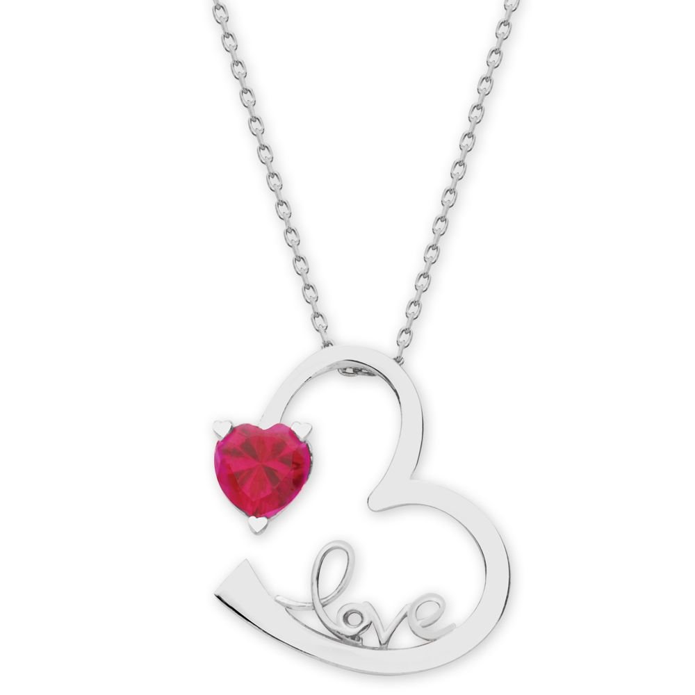 925 Ayar Gümüş Zirkon Taşlı Kalp Sonsuzluk Love Kolye - 1