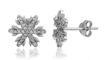 925 Ayar Gümüş Zirkon Taşlı Kar Küpe - Tesbihane