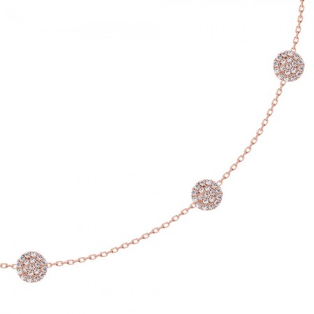 925 Ayar Gümüş Zirkon Taşlı Kolye - M26 - Tesbihane