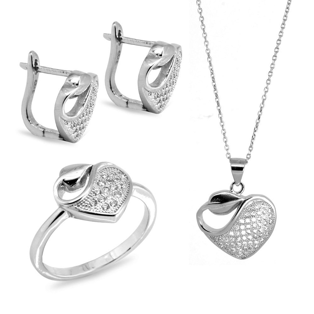 925 Ayar Gümüş Zirkon Taşlı Set (Model-21) - 1