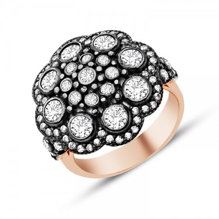 925 Ayar Gümüş Zirkon Taşlı Yüzük - 3 - STOKYOK