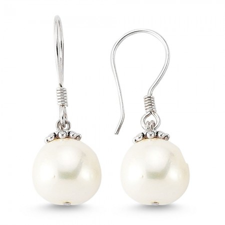 925 Ayar Gümüşlü İnci Küpe - Tesbihane