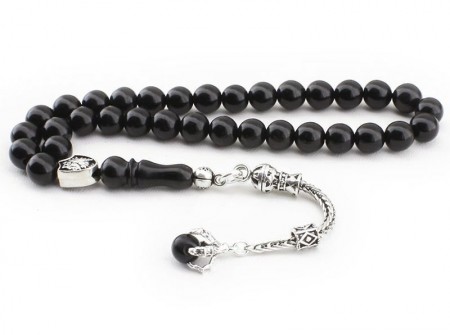 925 Ayar Gümüşlü Kartal Pençesi Oltu Tesbih  - Tesbihane