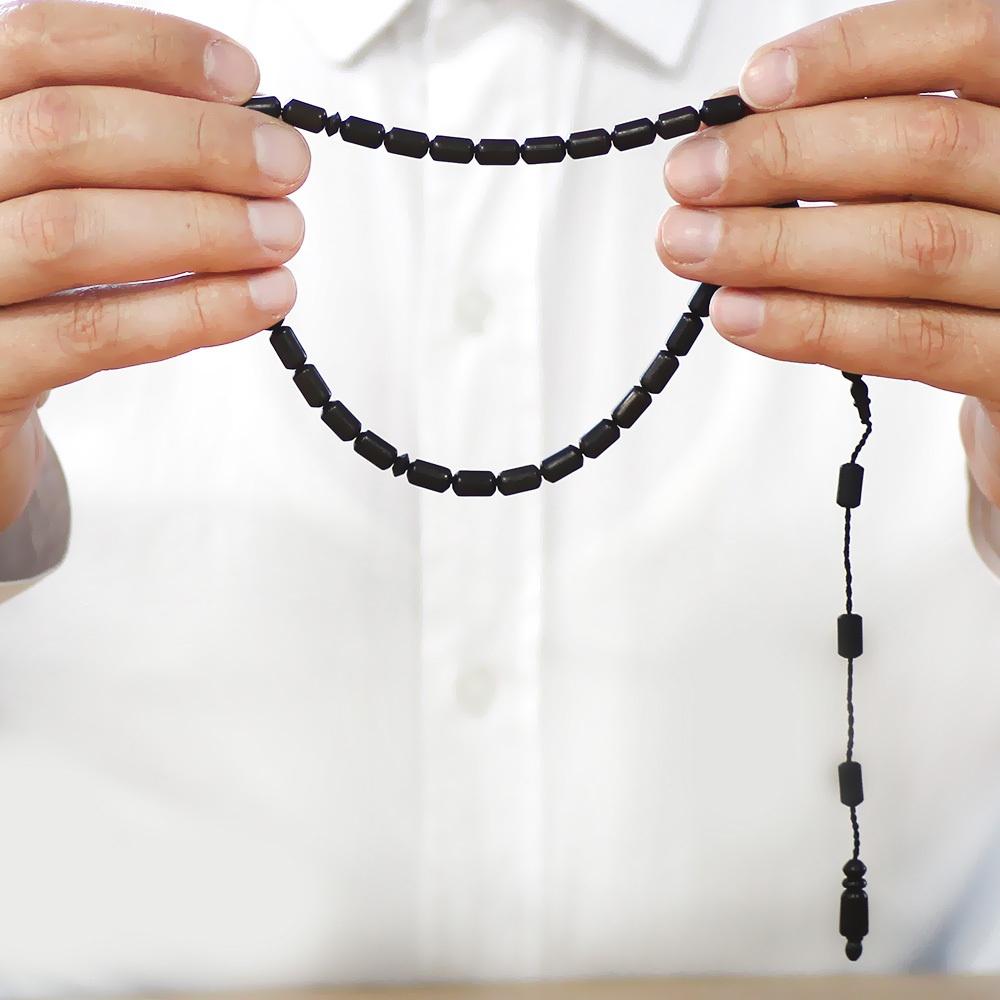 Abanoz Ağacı Tesbih - Sistemli Tasarım - Siyah Renk - Kapsül Kesim - 3