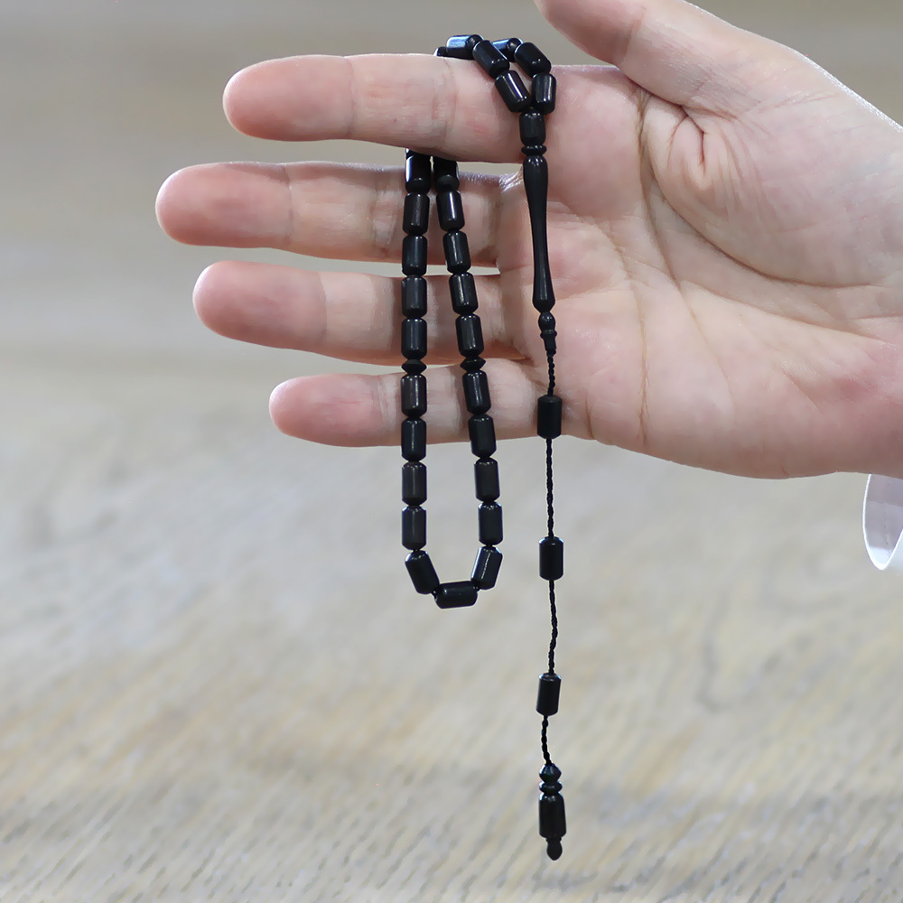 Abanoz Ağacı Tesbih - Sistemli Tasarım - Siyah Renk - Kapsül Kesim - 2