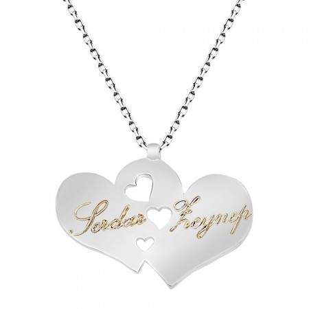 Adını Kalbime Yazdım - Çift İsim Yazılı Kolye - Tesbihane