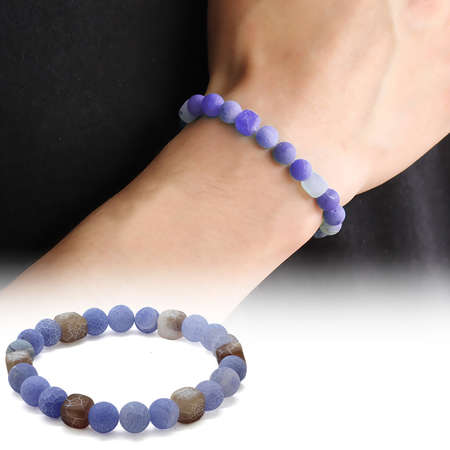 Küre Kesim Turkuaz Akik Doğaltaş Bileklik - Tesbihane