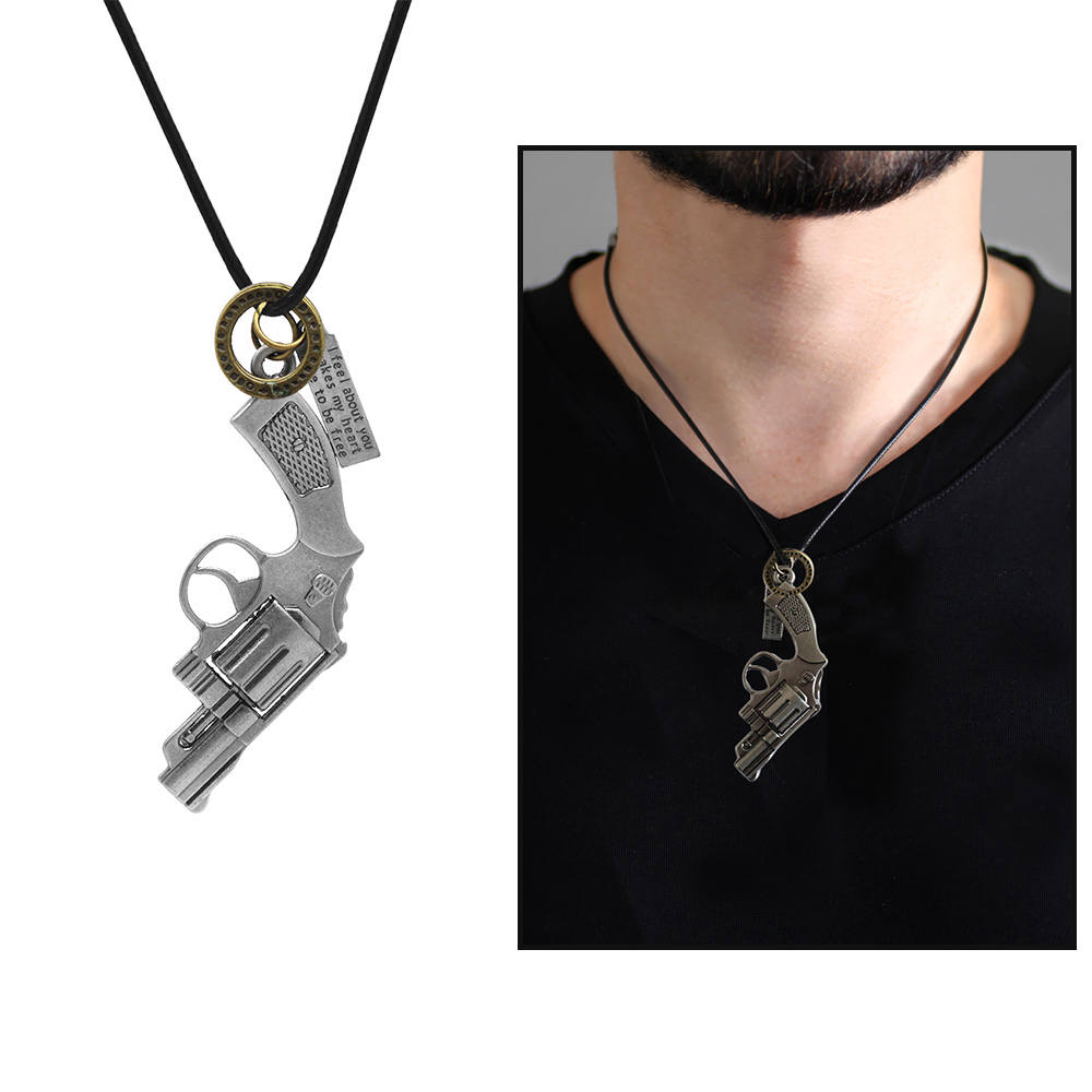 Altıpatlar Tasarım Ayarlanabilir İp Zincirli Pirinç Erkek Kolye - 1