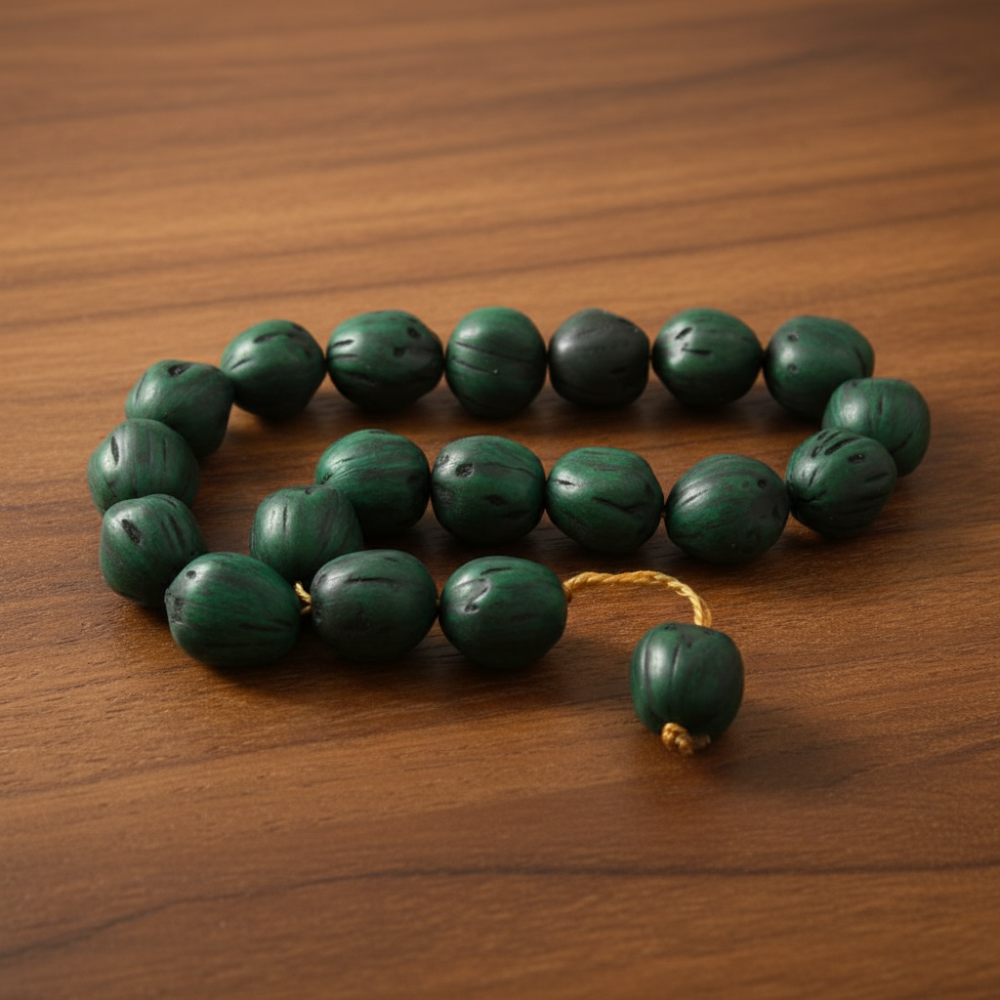 Sistemli Doğal Kesim Yeşil Renk Kokulu Andız Ağacı Efe Tesbih - 3