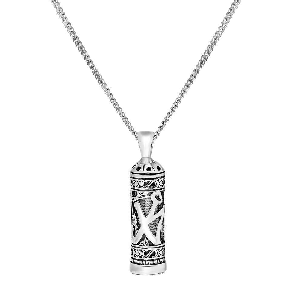 Arapça Muhammed Yazılı 925 Ayar Gümüş Kadın Cevşen Kolye - 3