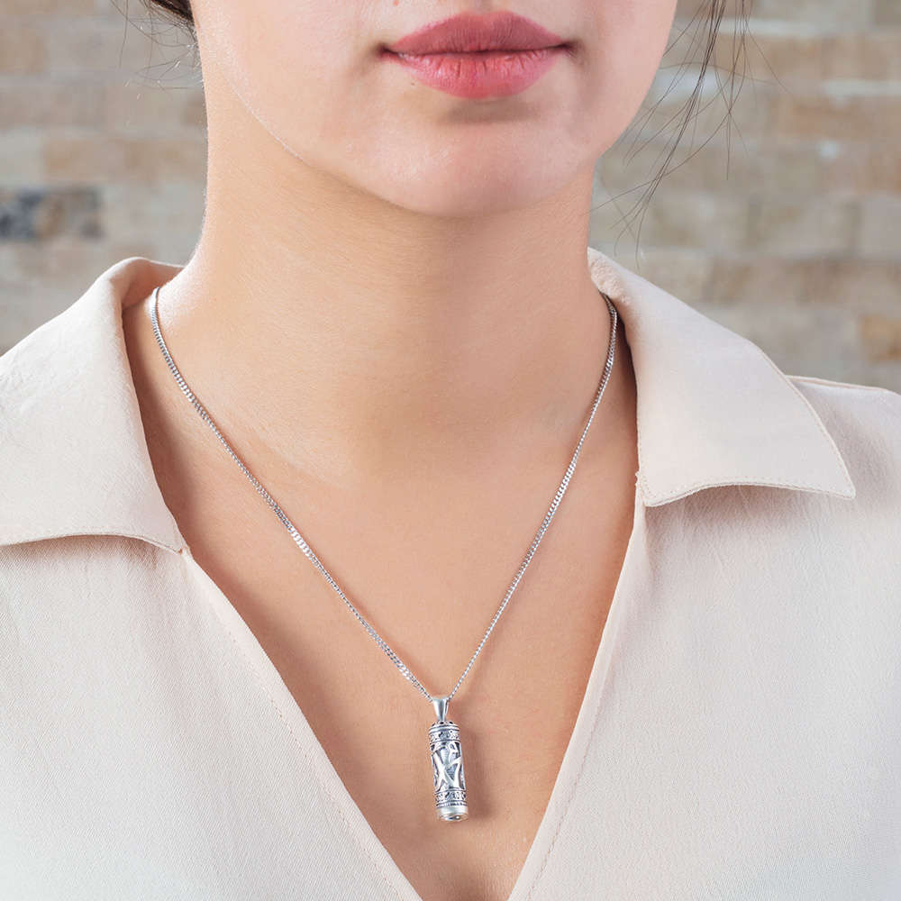 Arapça Muhammed Yazılı 925 Ayar Gümüş Kadın Cevşen Kolye - 3