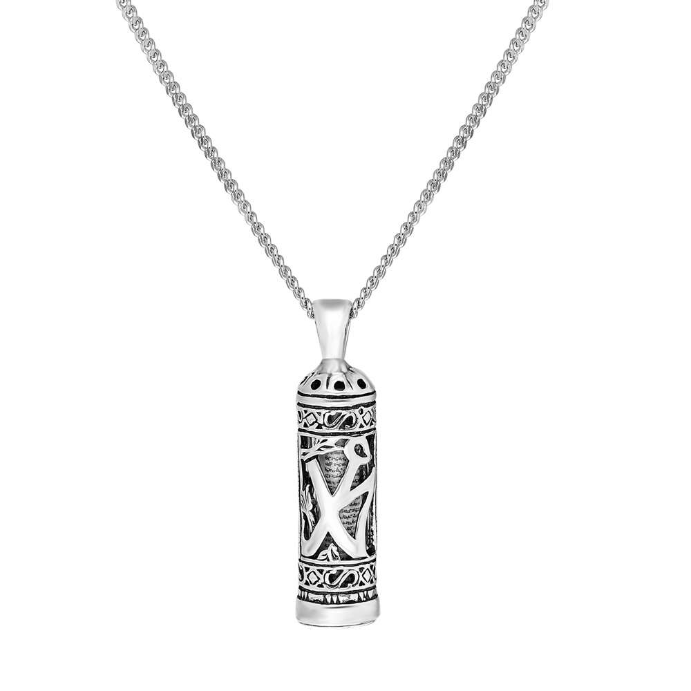 Arapça Muhammed Yazılı 925 Ayar Gümüş Kadın Cevşen Kolye - 4