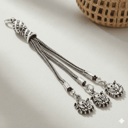 Arma Tasarım 3 lü Kamçı 925 Ayar Gümüş Püskül - Tesbihane