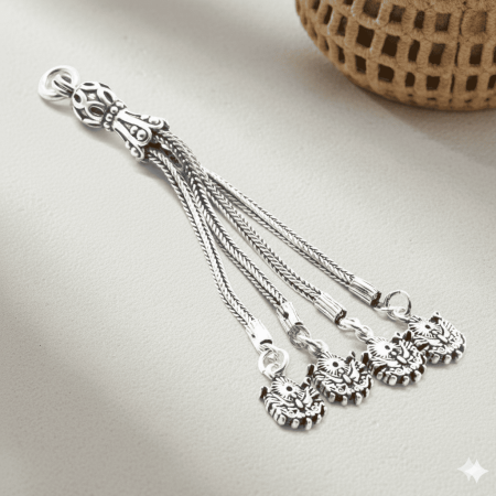 Arma Tasarım 4 lü Kamçı 925 Ayar Gümüş Püskül - Tesbihane