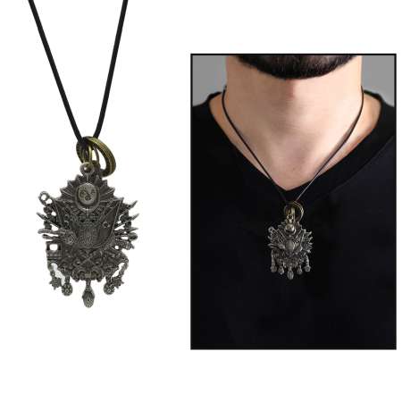 Arma Tasarım Ayarlanabilir İp Zincirli Pirinç Erkek Kolye - Tesbihane