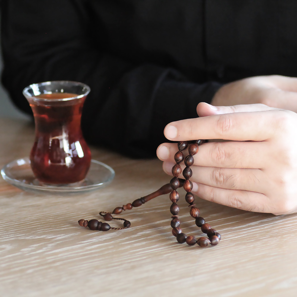 Arpa Kesim Kırmızı Renk Kızıl Ağacı Tesbih - 2