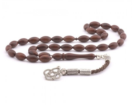 Kararmaz Metal Püsküllü Arpa Kesim Kahverengi Kuka Tesbih - M3 - Tesbihane