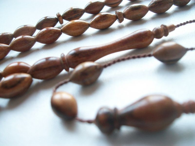 Sistemli Arpa Kesim Kahverengi Öd Ağacı Tesbih - 2