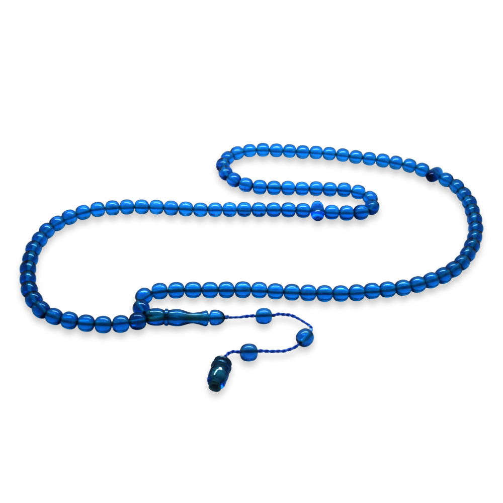 Ateş Kehribar Namaz Tesbihi - Sistemli - Turkuaz Renk - Özel Kesim - 4