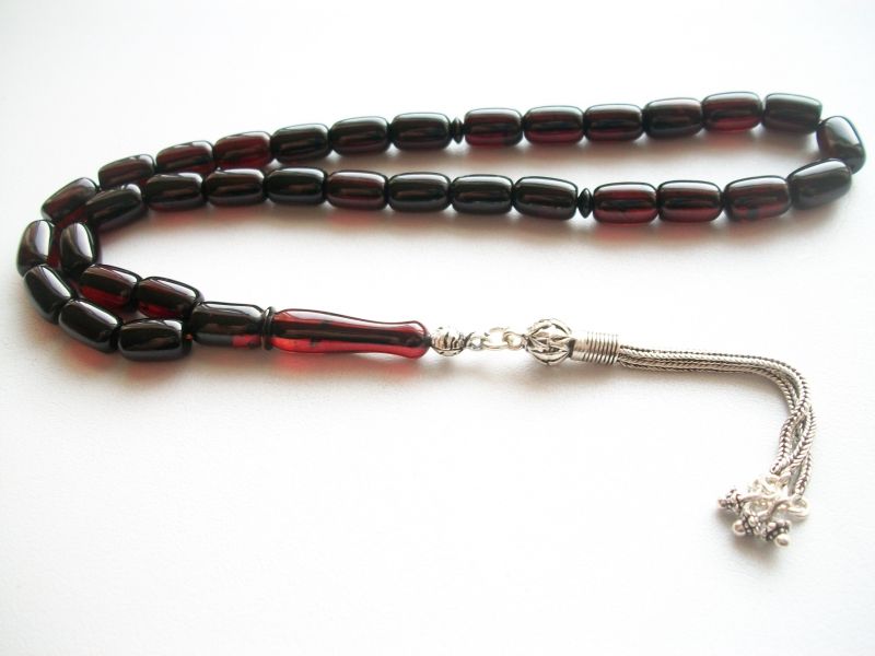 Ateş Kehribar Tesbih (Büyükboy Kesme Model) - 1