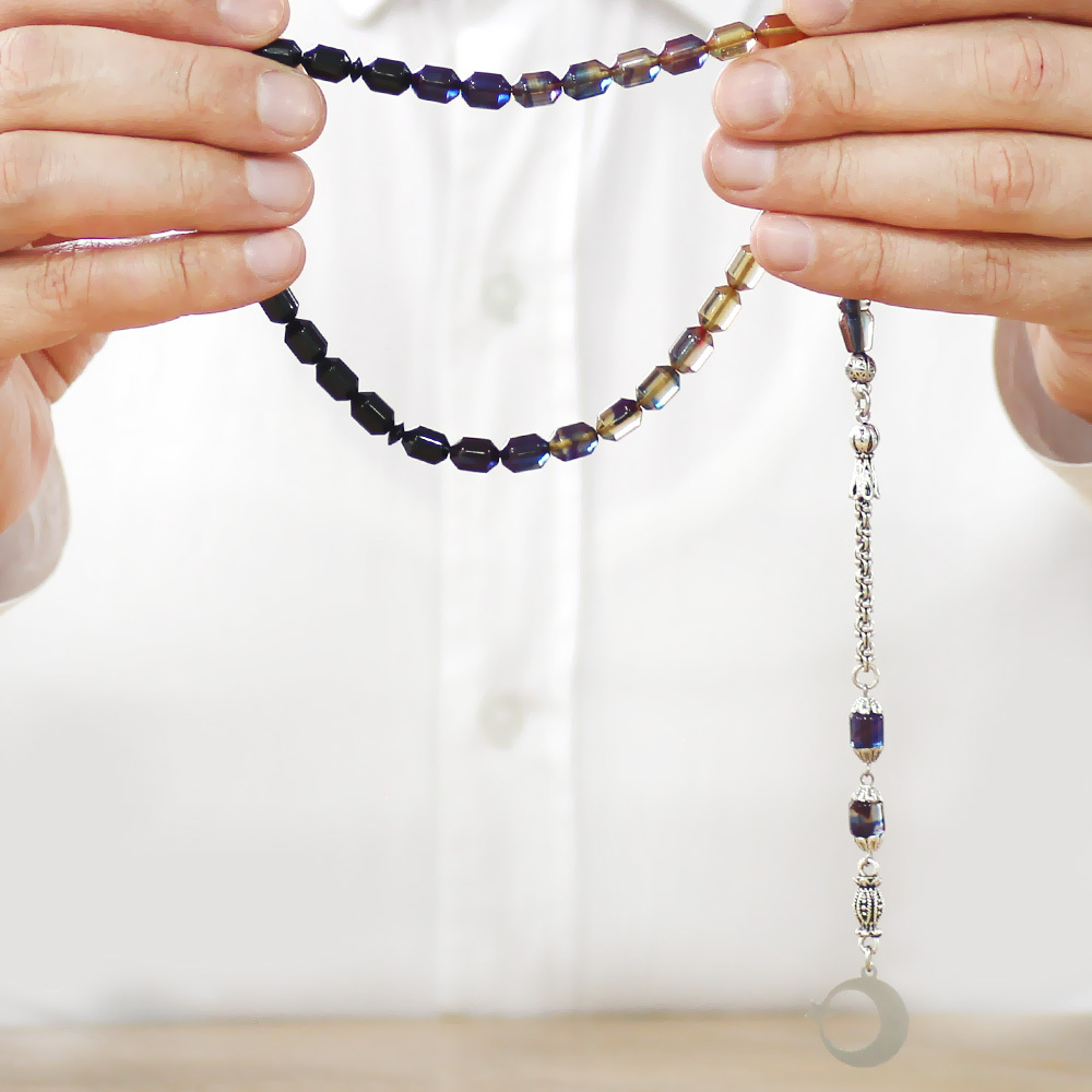 Ateş Kehribar Tesbih - Metal Püsküllü - Süzme Bonibon Renk - İsme Özel Yazılı - Kapsül Kesim - 3