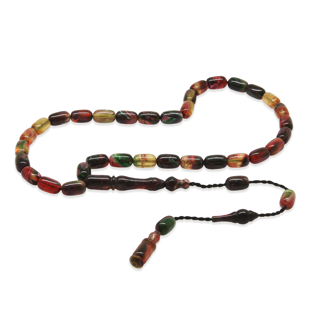 Ateş Kehribar Tesbih - Sistemli Tasarım - Mini Boy - Bonibon - Kapsül Kesim - 4