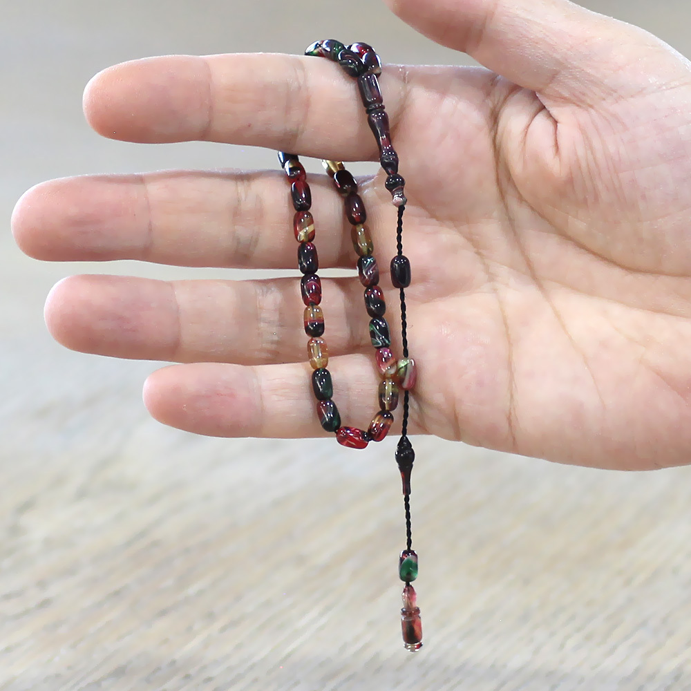 Ateş Kehribar Tesbih - Sistemli Tasarım - Mini Boy - Bonibon - Kapsül Kesim - 2