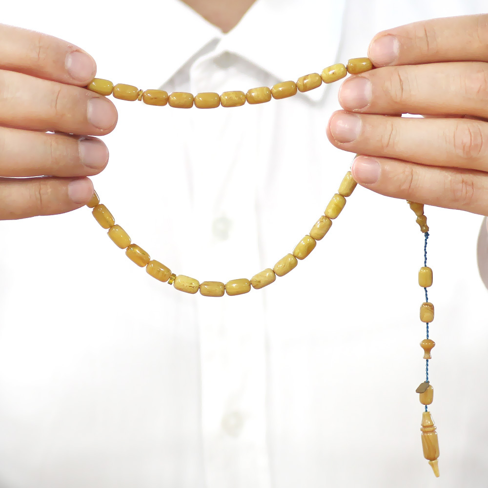 Katalin Tesbih - Sistem Takımlı - Usta İşçilikli - İmamesi Halkalı - Zeytin Yeşili - Kapsül Kesim - 3