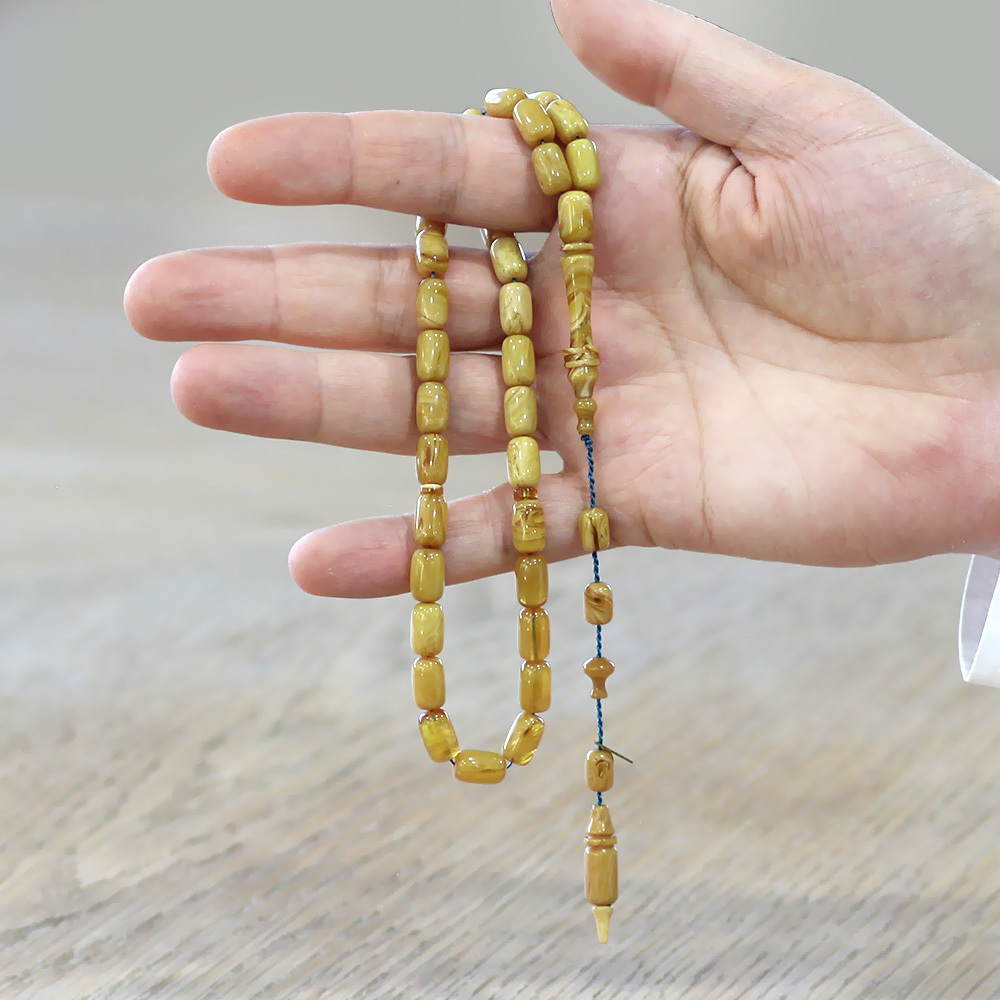 Katalin Tesbih - Sistem Takımlı - Usta İşçilikli - İmamesi Halkalı - Zeytin Yeşili - Kapsül Kesim - 2