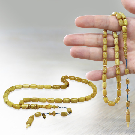 Katalin Tesbih - Sistem Takımlı - Usta İşçilikli - İmamesi Halkalı - Zeytin Yeşili - Kapsül Kesim - Tesbihane