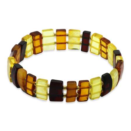 Avangarde Tasarım Çok Renkli Doğal Damla Kehribar Rolex Kadın Bileklik - Tesbihane