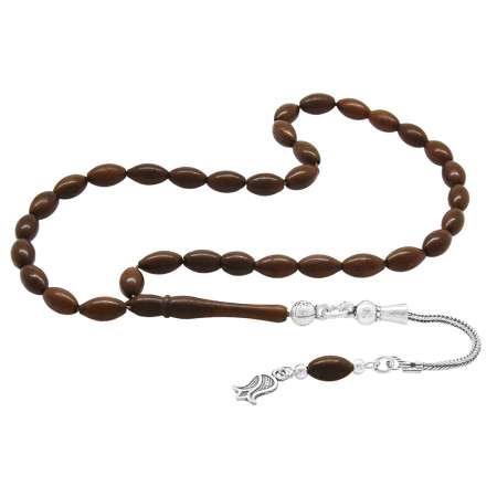 925 Ayar Gümüş Lale Püsküllü Arpa Kesim Kuka Tesbih - Tesbihane