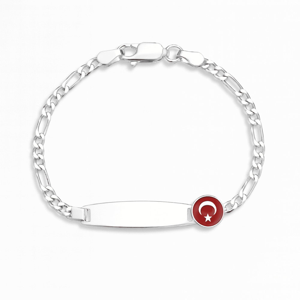 Ayyıldız Detaylı 925 Ayar Gümüş Zincirli İsme Özel Yazılı Çocuk Bileklik - 4