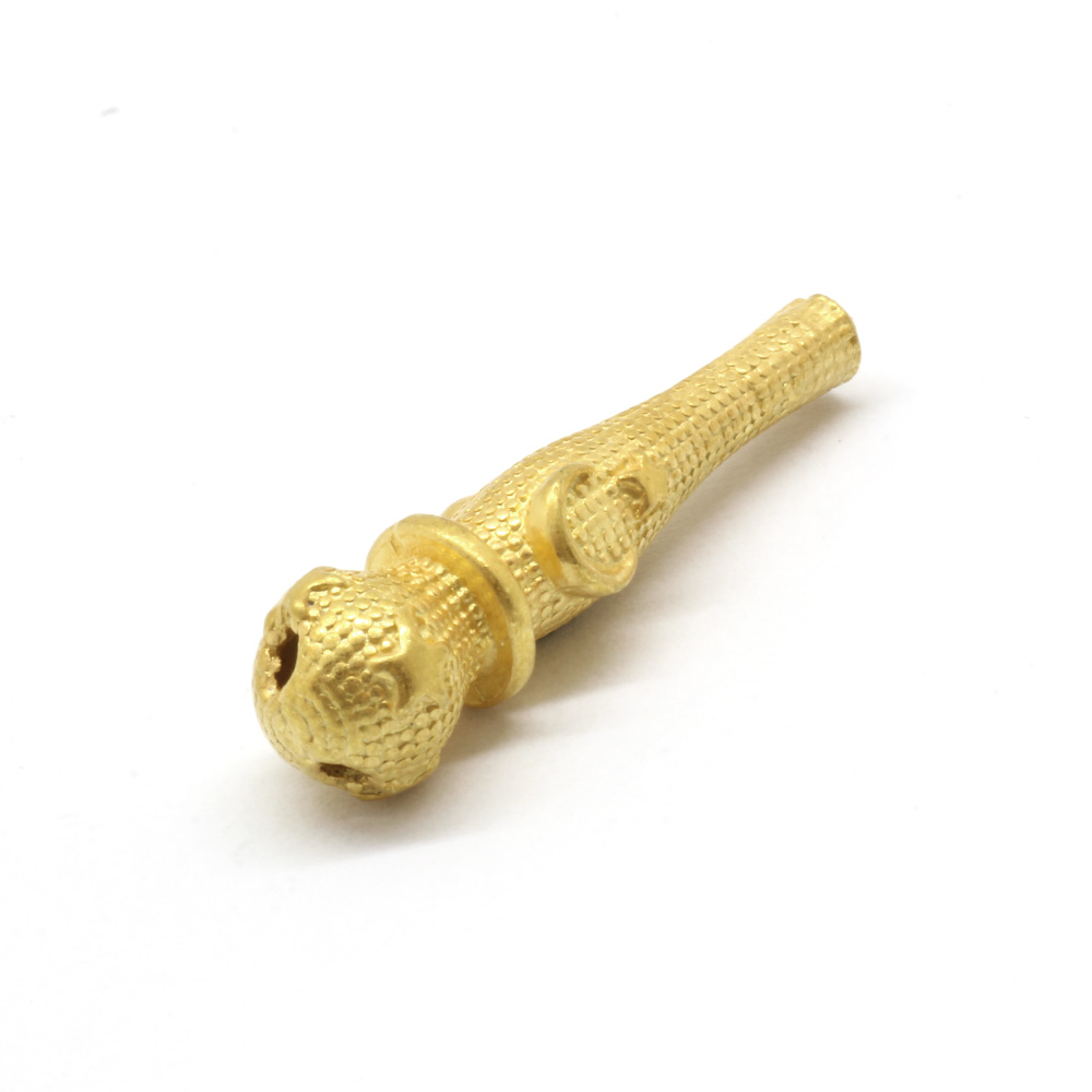 Ayyıldız Motifli Güverseli Gold Renk 925 Ayar Gümüş İmame - 1