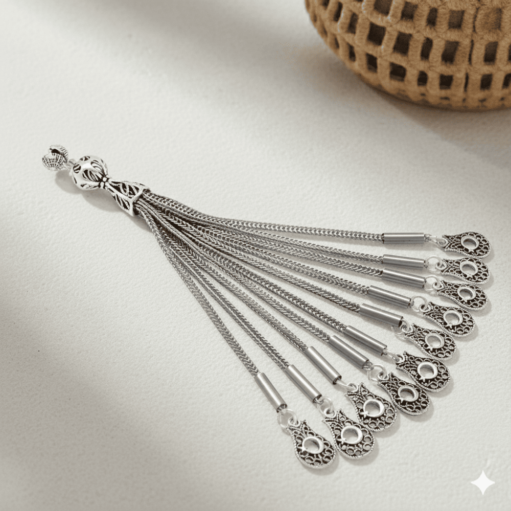 Ayyıldız Tasarım 10 lu Gümüş Renk Kararmaz Metal Püskül - 1