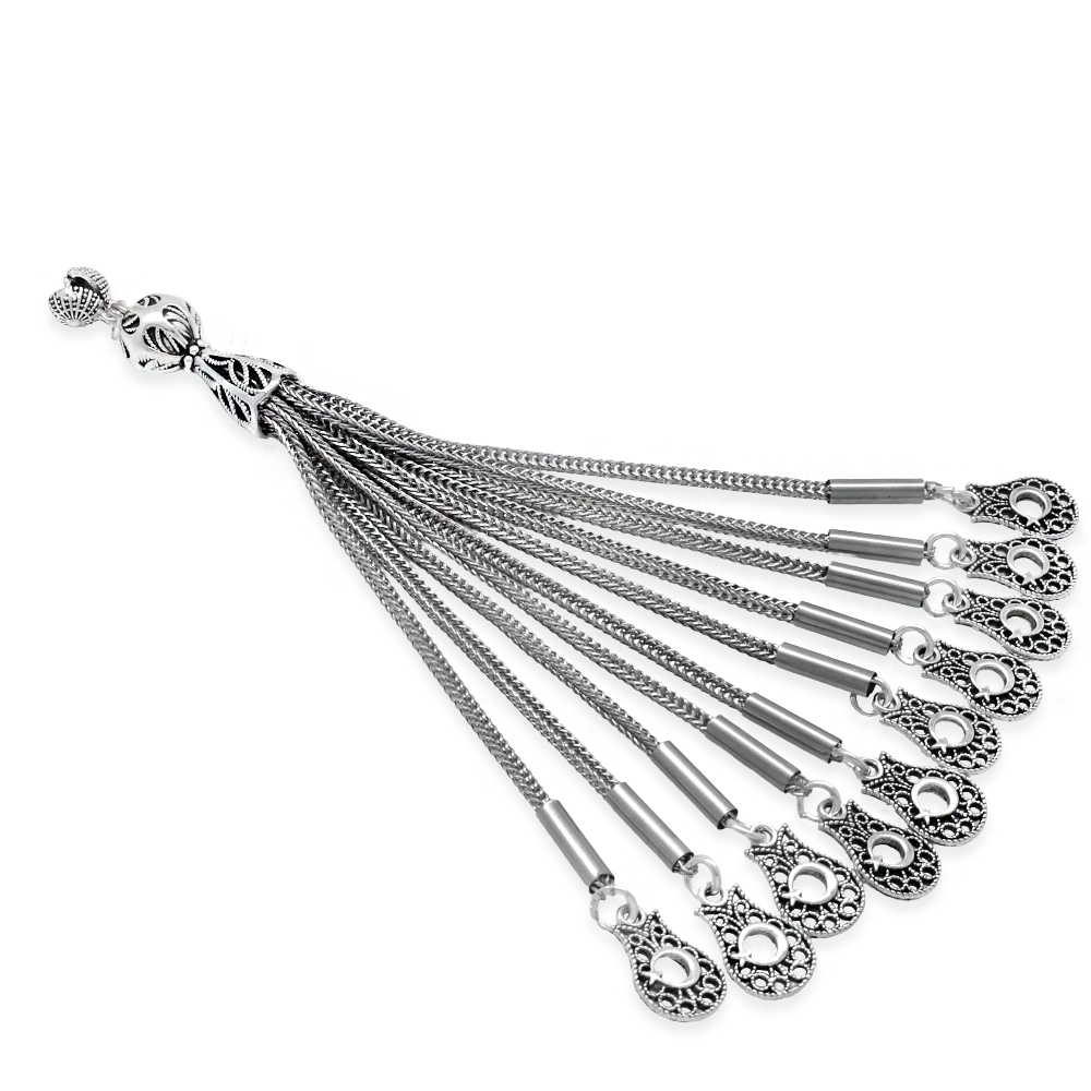 Ayyıldız Tasarım 10 lu Gümüş Renk Kararmaz Metal Püskül - 2