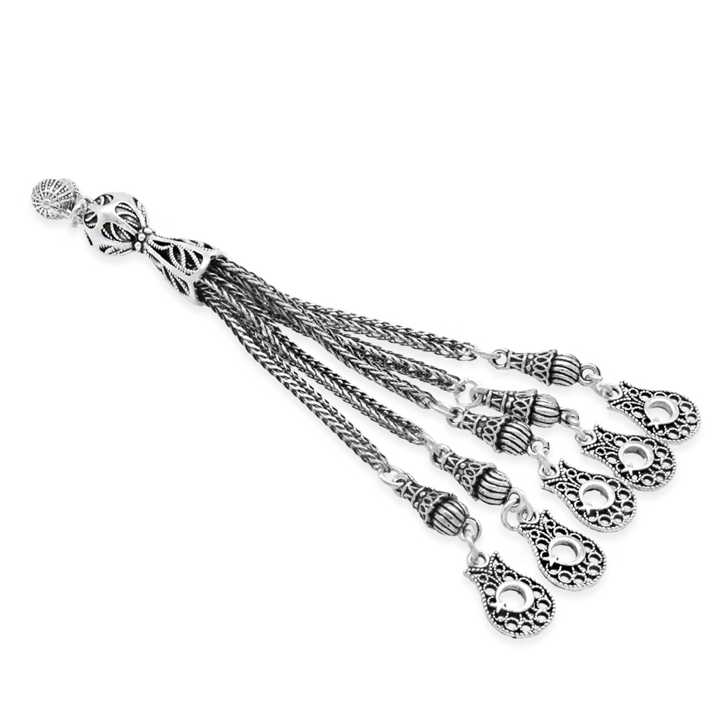 Ayyıldız Tasarım 5 li Gümüş Renk Kararmaz Metal Püskül - 2