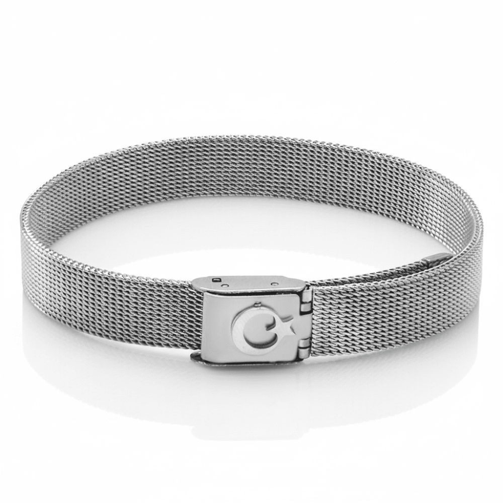 Ayyıldız Temalı Çelik Hasır Erkek Bileklik - 4