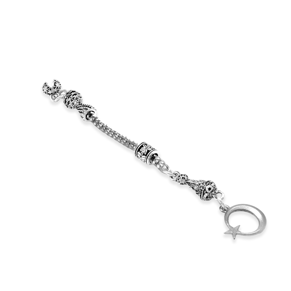 Ayyıldız Zafer Temalı Foxtail Zincirli Tek Kamçılı Kararmaz Metal Püskül - 2