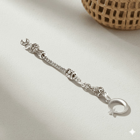 Ayyıldız Zafer Temalı Foxtail Zincirli Tek Kamçılı Kararmaz Metal Püskül - Tesbihane