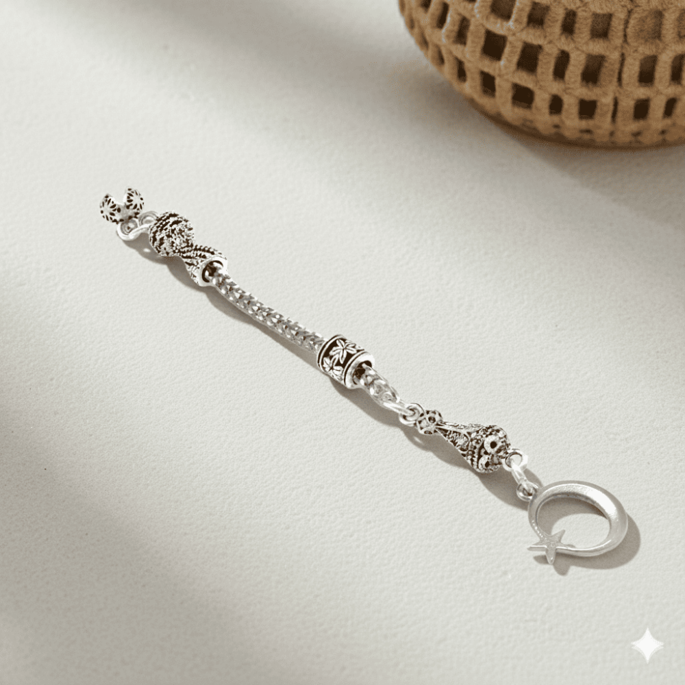 Ayyıldız Zafer Temalı Foxtail Zincirli Tek Kamçılı Kararmaz Metal Püskül - 1